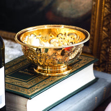 Load image into Gallery viewer, Antique Victorian Solid Silver Gilt Bowl with Ornate Floral Chasing - Henry Wilkinson &amp; Co 1860
