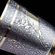 Load image into Gallery viewer, Antique French Solid Silver Parcel Gilt Beaker Cup, Engine Turned &amp; Engraved 19th c.
