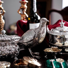 Load image into Gallery viewer, Antique Solid Silver Large Partridge/Grouse Bird Model Box - Edwardian 1910 Boaz Moses Landeck

