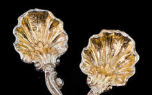 Load image into Gallery viewer, Antique Georgian Silver Salt Spoons Rococo Shell Design - 1824
