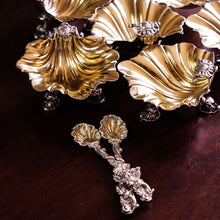 Load image into Gallery viewer, Antique Georgian Silver Salt Spoons Rococo Shell Design - 1824
