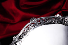 Load image into Gallery viewer, A Magnificent Antique Georgian Solid Silver Salver with Rococo Vine and Figural Mask Decorations - London 1742
