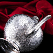 Load image into Gallery viewer, Antique Victorian Solid Silver Teapot with Rare Dotted Pattern - Barnards 1863
