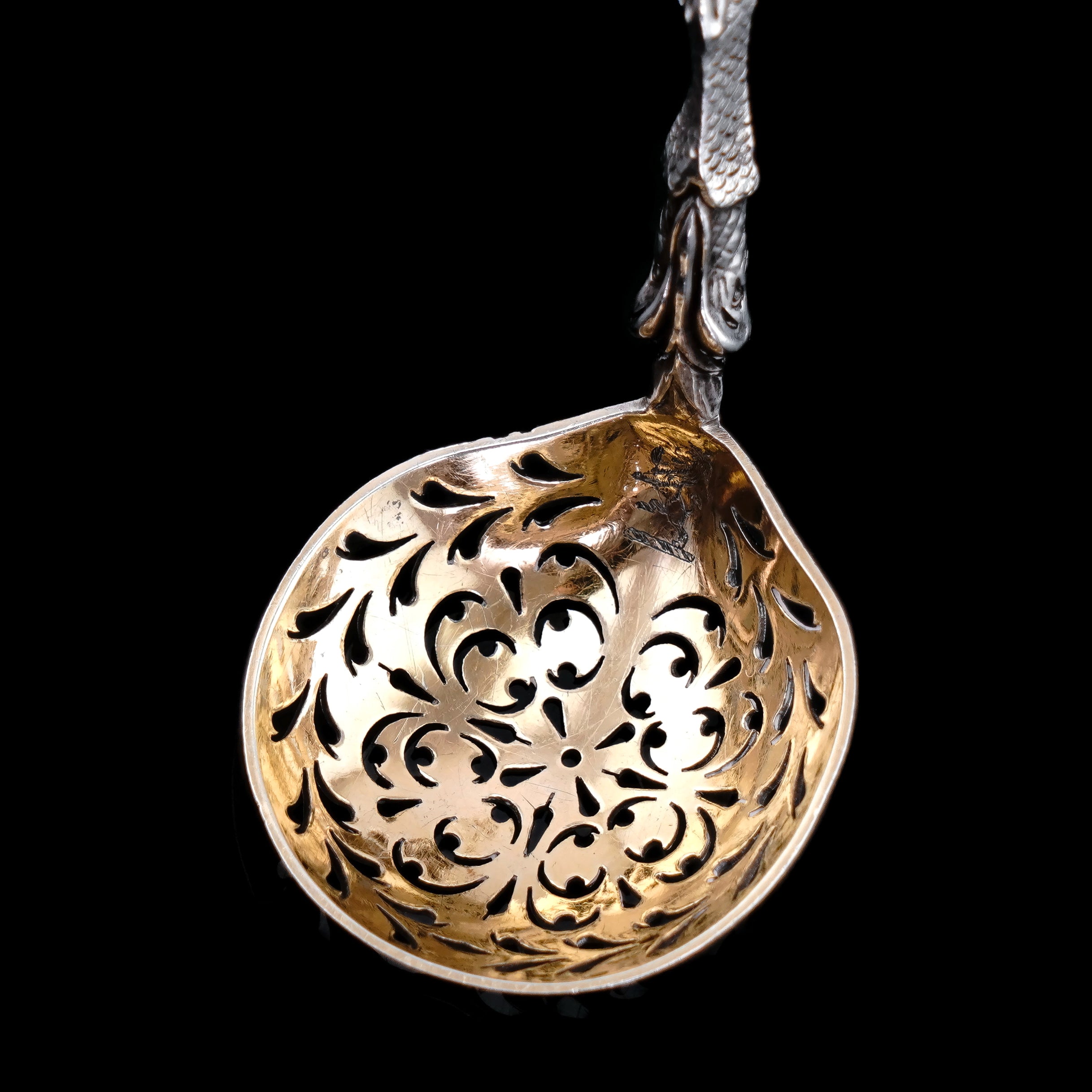 Rare Antique Victorian Solid Silver Sugar Sifter/Caster Spoon with