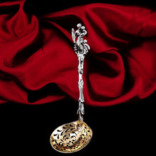 Load image into Gallery viewer, Rare Antique Victorian Solid Silver Sugar Sifter/Caster Spoon with Figural Terminal - 1854
