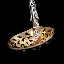 Load image into Gallery viewer, Rare Antique Victorian Solid Silver Sugar Sifter/Caster Spoon with Figural Terminal - 1854
