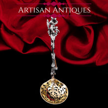 Load image into Gallery viewer, Rare Antique Victorian Solid Silver Sugar Sifter/Caster Spoon with Figural Terminal - 1854

