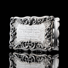 Load image into Gallery viewer, A Large Victorian Solid Silver Snuff Box with Cast Border - Edward Smith 1847
