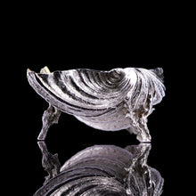 Load image into Gallery viewer, Magnificent Antique Victorian Solid Silver Salt/Butter Dish, Cast Shell Giant Clam Design - Stephen Smith 1876
