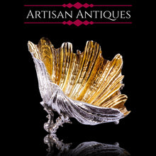 Load image into Gallery viewer, Magnificent Antique Victorian Solid Silver Salt/Butter Dish, Cast Shell Giant Clam Design - Stephen Smith 1876
