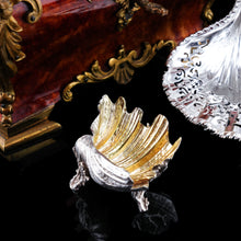 Load image into Gallery viewer, Magnificent Antique Victorian Solid Silver Salt/Butter Dish, Cast Shell Giant Clam Design - Stephen Smith 1876
