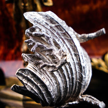 Load image into Gallery viewer, Magnificent Antique Victorian Solid Silver Salt/Butter Dish, Cast Shell Giant Clam Design - Stephen Smith 1876
