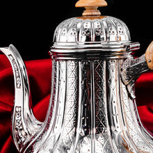 Load image into Gallery viewer, Antique Solid Silver Coffee Pot with Abercorn Pattern -  Robert Garrard 1866
