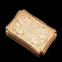 Load image into Gallery viewer, Antique Solid Silver Victorian Gilt Table Snuff Box with Original Fitted Box - Charles Rawlings &amp; William Summers 1854
