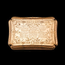 Load image into Gallery viewer, Antique Solid Silver Victorian Gilt Table Snuff Box with Original Fitted Box - Charles Rawlings &amp; William Summers 1854
