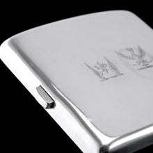 Load image into Gallery viewer, Antique Victorian Solid Silver Cigarette Case Wonderful Curve &amp; Crested - London 1894
