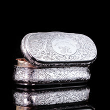 Load image into Gallery viewer, Antique Victorian Solid Silver Snuff Box Oval/Oblong Shape - Charles Rawlings &amp; William Summers 1849
