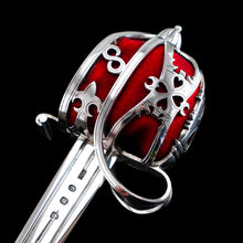 Load image into Gallery viewer, Antique Scottish Solid Silver Letter Opener, Military Basket Hilt Sword Design - 1905
