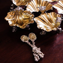 Load image into Gallery viewer, Antique Georgian Silver Salt Spoons Rococo Shell Design - 1824
