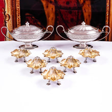 Load image into Gallery viewer, Antique Victorian Sterling Silver Scallop Shell Salts/Butter Dishes Set of 6 - Barnards 1855
