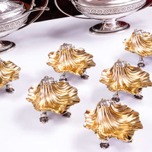Load image into Gallery viewer, Antique Victorian Sterling Silver Scallop Shell Salts/Butter Dishes Set of 6 - Barnards 1855
