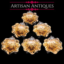 Load image into Gallery viewer, Antique Victorian Sterling Silver Scallop Shell Salts/Butter Dishes Set of 6 - Barnards 1855
