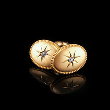 Load image into Gallery viewer, Antique Victorian Diamond &amp; 14ct Gold Star Cufflinks - c.1880
