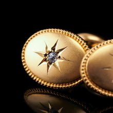 Load image into Gallery viewer, Antique Victorian Diamond &amp; 14ct Gold Star Cufflinks - c.1880
