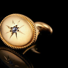 Load image into Gallery viewer, Antique Victorian Diamond &amp; 14ct Gold Star Cufflinks - c.1880
