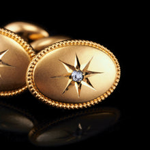 Load image into Gallery viewer, Antique Victorian Diamond &amp; 14ct Gold Star Cufflinks - c.1880
