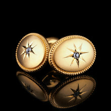 Load image into Gallery viewer, Antique Victorian Diamond &amp; 14ct Gold Star Cufflinks - c.1880
