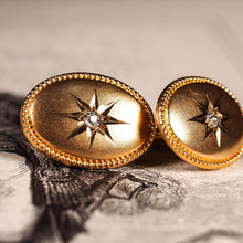 Load image into Gallery viewer, Antique Victorian Diamond &amp; 14ct Gold Star Cufflinks - c.1880
