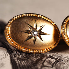 Load image into Gallery viewer, Antique Victorian Diamond &amp; 14ct Gold Star Cufflinks - c.1880

