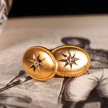 Load image into Gallery viewer, Antique Victorian Diamond &amp; 14ct Gold Star Cufflinks - c.1880
