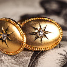 Load image into Gallery viewer, Antique Victorian Diamond &amp; 14ct Gold Star Cufflinks - c.1880
