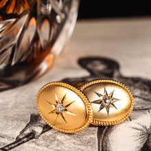 Load image into Gallery viewer, Antique Victorian Diamond &amp; 14ct Gold Star Cufflinks - c.1880
