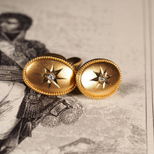 Load image into Gallery viewer, Antique Victorian Diamond &amp; 14ct Gold Star Cufflinks - c.1880
