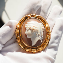 Load image into Gallery viewer, Magnificent Large Antique Victorian 18K Gold Cameo Brooch Pendant Locket - c.1860
