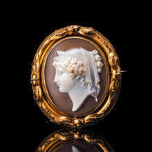 Load image into Gallery viewer, Magnificent Large Antique Victorian 18K Gold Cameo Brooch Pendant Locket - c.1860
