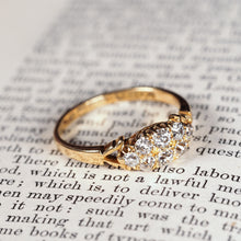 Load image into Gallery viewer, Antique Diamond Ring 18ct Gold, Victorian Two Row Boat Design - Birmingham 1897
