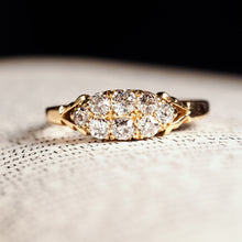 Load image into Gallery viewer, Antique Diamond Ring 18ct Gold, Victorian Two Row Boat Design - Birmingham 1897
