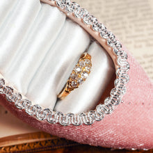 Load image into Gallery viewer, Antique Diamond Ring 18ct Gold, Victorian Two Row Boat Design - Birmingham 1897
