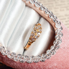 Load image into Gallery viewer, Antique Diamond Ring 18ct Gold, Victorian Two Row Boat Design - Birmingham 1897

