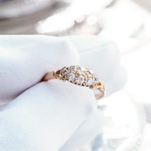 Load image into Gallery viewer, Antique Diamond Ring 18ct Gold, Victorian Two Row Boat Design - Birmingham 1897

