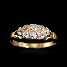 Load image into Gallery viewer, Antique Diamond Ring 18ct Gold, Victorian Two Row Boat Design - Birmingham 1897
