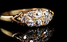 Load image into Gallery viewer, Antique Diamond Ring 18ct Gold, Victorian Two Row Boat Design - Birmingham 1897
