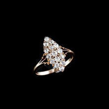 Load image into Gallery viewer, Antique Diamond Ring 18ct Gold Navette/Cluster Design - c.1900s
