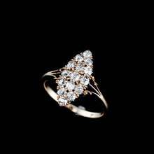 Load image into Gallery viewer, Antique Diamond Ring 18ct Gold Navette/Cluster Design - c.1900s

