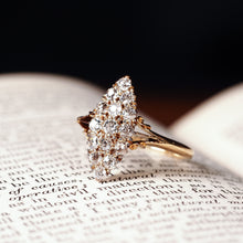 Load image into Gallery viewer, Antique Diamond Ring 18ct Gold Navette/Cluster Design - c.1900s
