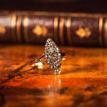 Load image into Gallery viewer, Antique Diamond Ring 18ct Gold Navette/Cluster Design - c.1900s
